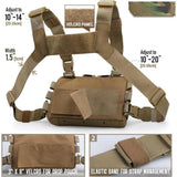 Maxbell Chest Pack Polyester Nylon Chest Rig Pouch for Hunting Rock Climbing Cycling Brown