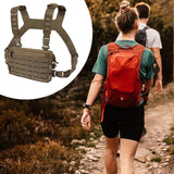 Maxbell Chest Pack Polyester Nylon Chest Rig Pouch for Hunting Rock Climbing Cycling Brown