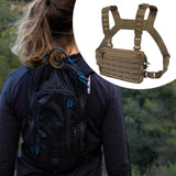 Maxbell Chest Pack Polyester Nylon Chest Rig Pouch for Hunting Rock Climbing Cycling Brown