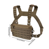 Maxbell Chest Pack Polyester Nylon Chest Rig Pouch for Hunting Rock Climbing Cycling Brown