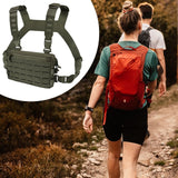 Maxbell Chest Pack Polyester Nylon Chest Rig Pouch for Hunting Rock Climbing Cycling Green