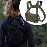 Maxbell Chest Pack Polyester Nylon Chest Rig Pouch for Hunting Rock Climbing Cycling Green