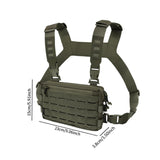 Maxbell Chest Pack Polyester Nylon Chest Rig Pouch for Hunting Rock Climbing Cycling Green