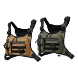 Maxbell Chest Rig Bag Adjustable Strap Modern Chest Pouch for Cycling Walking Picnic Khaki