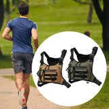 Maxbell Chest Rig Bag Adjustable Strap Modern Chest Pouch for Cycling Walking Picnic Khaki