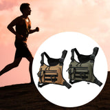 Maxbell Chest Rig Bag Adjustable Strap Modern Chest Pouch for Cycling Walking Picnic Khaki
