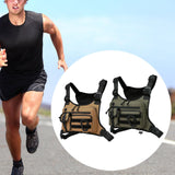 Maxbell Chest Rig Bag Adjustable Strap Modern Chest Pouch for Cycling Walking Picnic Khaki