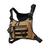 Maxbell Chest Rig Bag Adjustable Strap Modern Chest Pouch for Cycling Walking Picnic Khaki