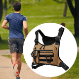 Maxbell Chest Rig Bag Adjustable Strap Modern Chest Pouch for Cycling Walking Picnic Khaki