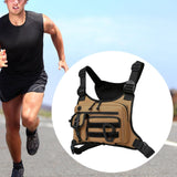Maxbell Chest Rig Bag Adjustable Strap Modern Chest Pouch for Cycling Walking Picnic Khaki