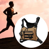 Maxbell Chest Rig Bag Adjustable Strap Modern Chest Pouch for Cycling Walking Picnic Khaki
