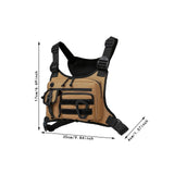 Maxbell Chest Rig Bag Adjustable Strap Modern Chest Pouch for Cycling Walking Picnic Khaki