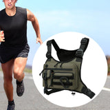 Maxbell Chest Rig Bag Adjustable Strap Modern Chest Pouch for Cycling Walking Picnic Green
