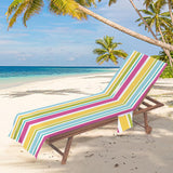 Maxbell Beach Chair Cover Thick Lounge Chair Towel Cover for Outdoor Vacation Travel Style D