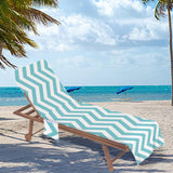 Maxbell Beach Chair Cover Thick Lounge Chair Towel Cover for Outdoor Vacation Travel Style E