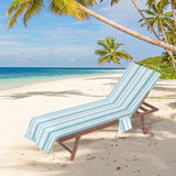 Maxbell Beach Chair Cover Thick Lounge Chair Towel Cover for Outdoor Vacation Travel Style F