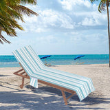 Maxbell Beach Chair Cover Thick Lounge Chair Towel Cover for Outdoor Vacation Travel Style F