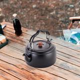 Maxbell Tea Kettle Thickened Cook Pot Boiling Water Pot for Camping Cooking Stovetop Black