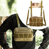 Maxbell Chest Rig Bag Practical Multifunction Workout Pack for Hiking Fishing Travel Khaki