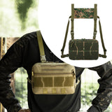 Maxbell Chest Rig Bag Practical Multifunction Workout Pack for Hiking Fishing Travel Dark Green