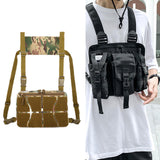 Maxbell Chest Rig Bag Practical Multifunction Workout Pack for Hiking Fishing Travel Khaki Green