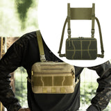 Maxbell Chest Rig Bag Practical Multifunction Workout Pack for Hiking Fishing Travel Green