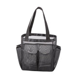 Maxbell Mesh Shower Tote with 2 Handles Quick Dry Portable for Travel Beach Camping Black