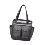 Maxbell Mesh Shower Tote with 2 Handles Quick Dry Portable for Travel Beach Camping Black