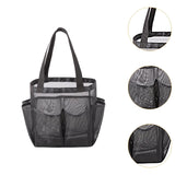 Maxbell Mesh Shower Tote with 2 Handles Quick Dry Portable for Travel Beach Camping Black