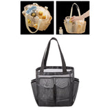 Maxbell Mesh Shower Tote with 2 Handles Quick Dry Portable for Travel Beach Camping Black