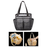 Maxbell Mesh Shower Tote with 2 Handles Quick Dry Portable for Travel Beach Camping Black