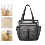 Maxbell Mesh Shower Tote with 2 Handles Quick Dry Portable for Travel Beach Camping Black