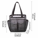 Maxbell Mesh Shower Tote with 2 Handles Quick Dry Portable for Travel Beach Camping Black