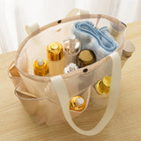 Maxbell Mesh Shower Tote with 2 Handles Quick Dry Portable for Travel Beach Camping Beige