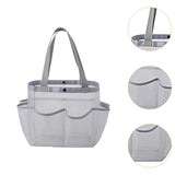 Maxbell Mesh Shower Tote with 2 Handles Quick Dry Portable for Travel Beach Camping Gray