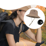 Maxbell Sun Bucket Hat Wide Brim with Hard Shell Quick Drying Fishing Hat Khaki