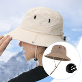 Maxbell Sun Bucket Hat Wide Brim with Hard Shell Quick Drying Fishing Hat Khaki