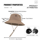 Maxbell Sun Bucket Hat Wide Brim with Hard Shell Quick Drying Fishing Hat Khaki