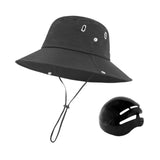 Maxbell Sun Bucket Hat Wide Brim with Hard Shell Quick Drying Fishing Hat Black