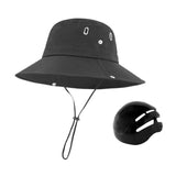 Maxbell Sun Bucket Hat Wide Brim with Hard Shell Quick Drying Fishing Hat Black