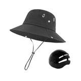 Maxbell Sun Bucket Hat Wide Brim with Hard Shell Quick Drying Fishing Hat Black