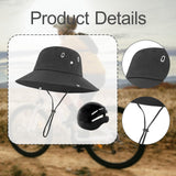 Maxbell Sun Bucket Hat Wide Brim with Hard Shell Quick Drying Fishing Hat Black
