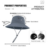 Maxbell Sun Bucket Hat Wide Brim with Hard Shell Quick Drying Fishing Hat Gray