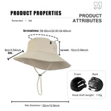 Maxbell Sun Bucket Hat Wide Brim with Hard Shell Quick Drying Fishing Hat Beige