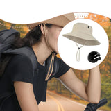 Maxbell Sun Bucket Hat Wide Brim with Hard Shell Quick Drying Fishing Hat Beige