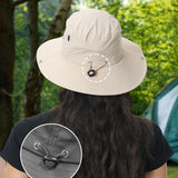 Maxbell Sun Bucket Hat Wide Brim with Hard Shell Quick Drying Fishing Hat Beige