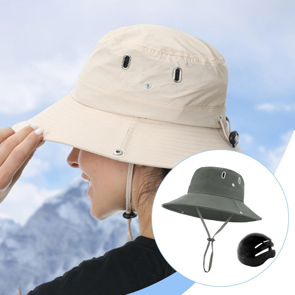 Maxbell Sun Bucket Hat Wide Brim with Hard Shell Quick Drying Fishing Hat  Dark Green