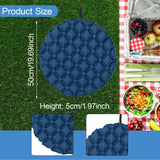 Maxbell Inflatable Seat Cushion Folded Office Chair Cushion for Floor Concerts Plane Dark Blue