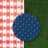 Maxbell Inflatable Seat Cushion Folded Office Chair Cushion for Floor Concerts Plane Dark Blue