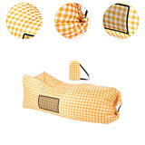 Maxbell Inflatable Lounger Chair Lazy for Backyard Outdoor and Indoor Easy Setup Yellow White